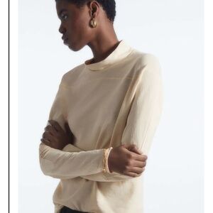 NWOT COS Cream Long Sleeve Mock Neck Top